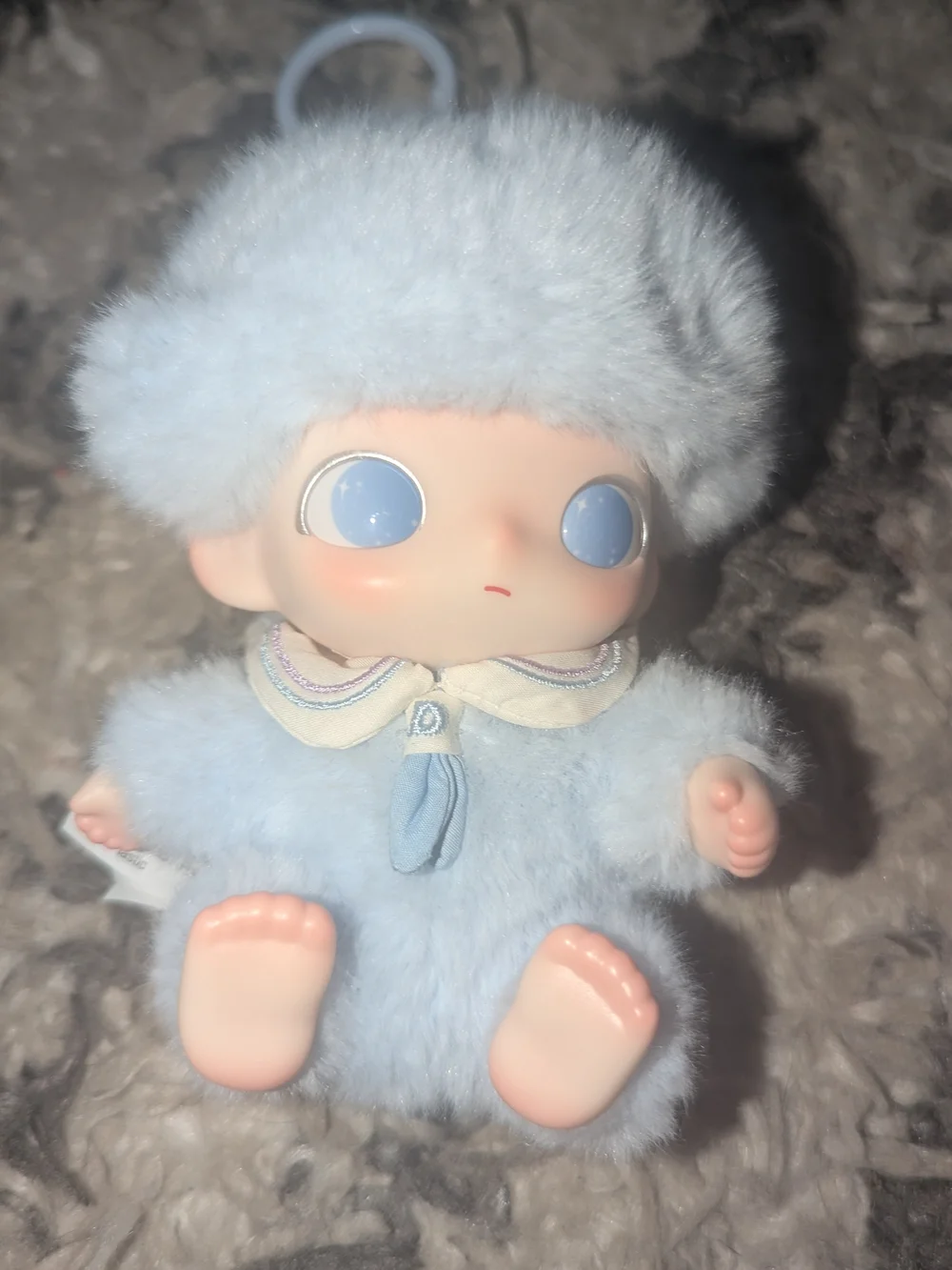 Plush Twin Baby Doll Keychain Set - Blue & Lavender